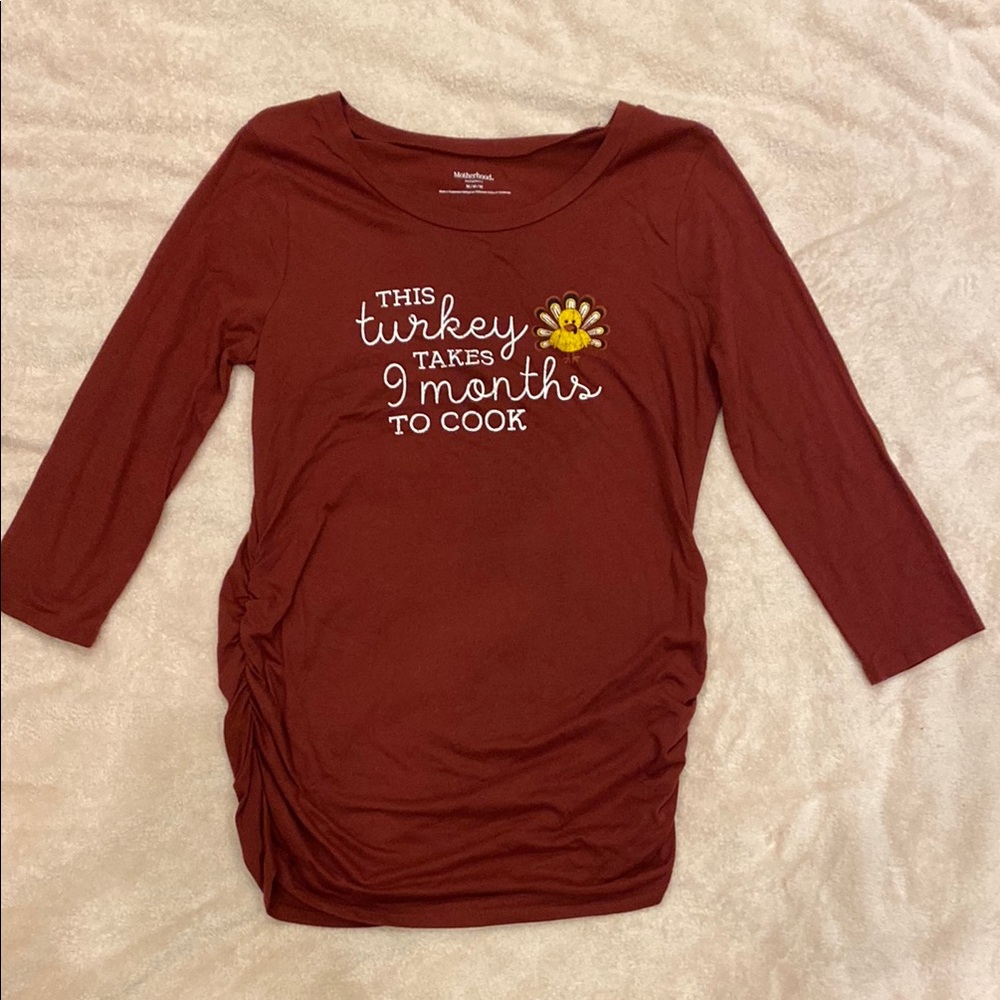 Motherhood Maternity Rust Graphic Top